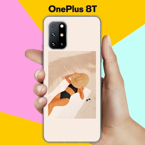 Силиконовый чехол на OnePlus 8T Девушка на пляже / для ВанПлас 8Т силиконовый чехол на oneplus 8t ванплас 8т девушка с татуировками