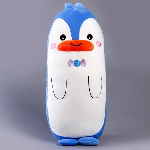 фото Мягкая игрушка-подушка "пингвин с бантиком", 50 см, цвет бело-голубой кнр