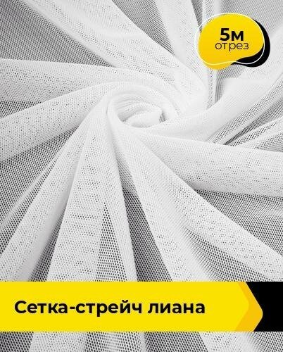 Ткань для шитья и рукоделия Сетка-стрейч "Лиана" 5 м * 150 см, белый 002