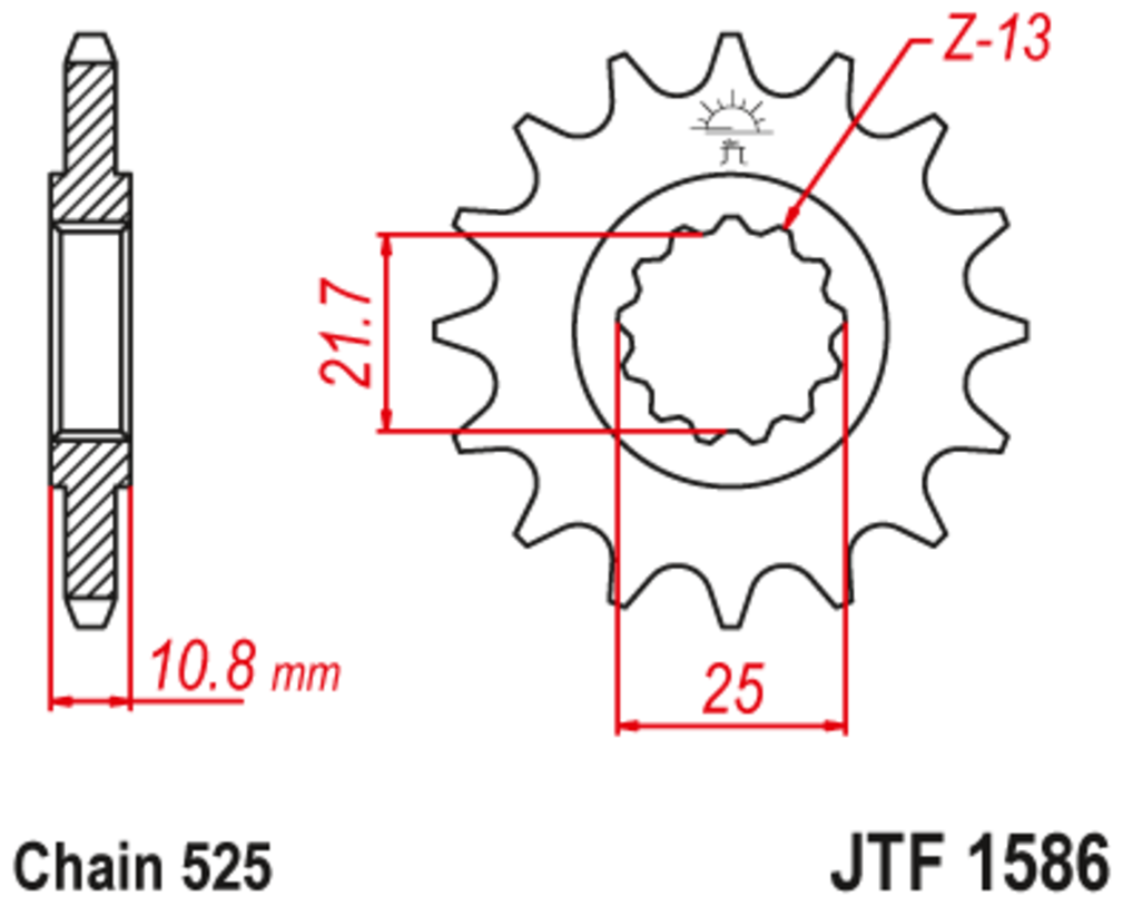 Звезда ведущая  с демпфером JT 1586.16RB