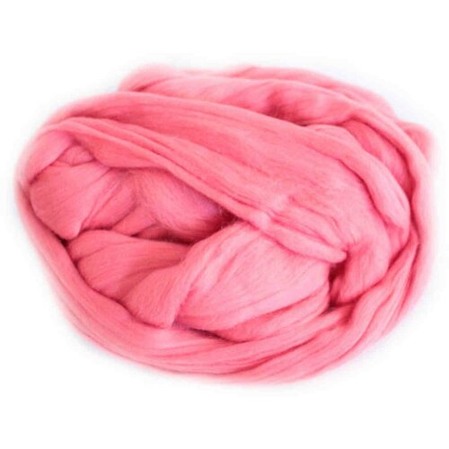 Шерсть для валяния троицкая полутонкая светлый коралл (0351), 100%шерсть, 100г, 5шт