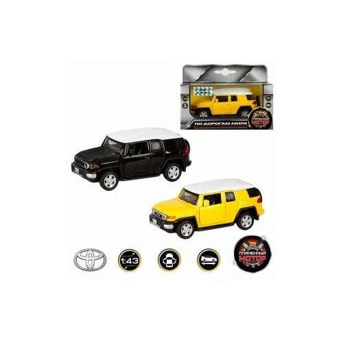 Машина металлическая 1:43 Toyota FJ Cruiser, открывание двери, черный, 12см Пламенный мотор 870130