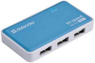 USB-концентратор Defender Quadro Power (83503), разъемов: 4, синий