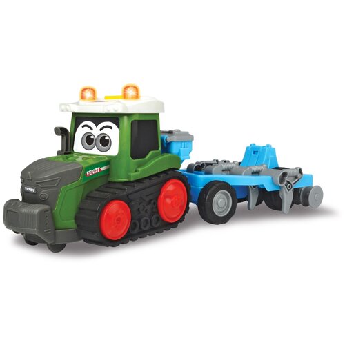 Машинка Dickie Toys Happy Fendt (3815003), 30 см, голубой/зеленый трактор happy fendt с прицепом для перевозки животных 30 см свет звук dickie toys 3815004