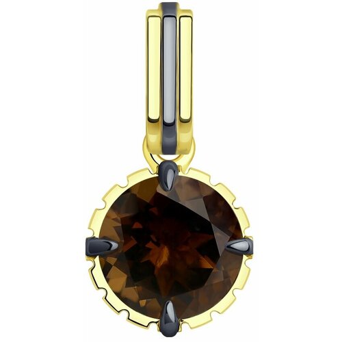 фото Подвеска diamant, желтое золото, 585 проба, раухтопаз