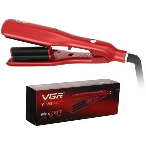 Щипцы для завивки волос V-530 / Curling iron /для укладки/3 температурных режима/красный