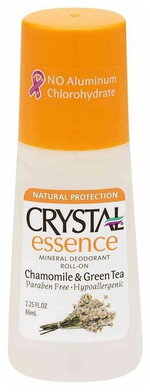 Натуральный роликовый дезодорант Crystal Essence с ароматом ромашки/зеленого чая