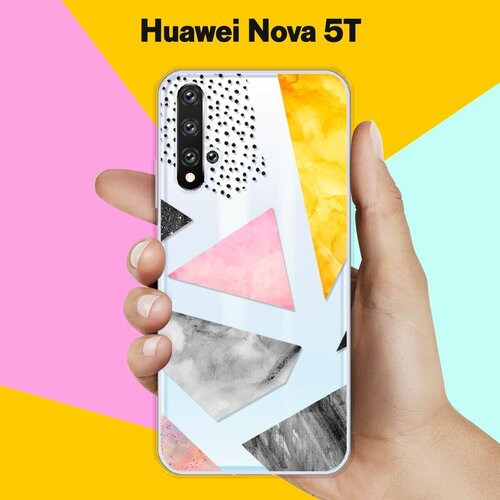 Силиконовый чехол Мраморные треугольники на Huawei Nova 5T