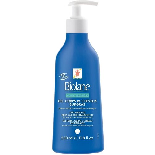 Гель BIOLANE Очищающий для тела и волос «Дермопедиатрикс» обогащенный липидами 350 мл