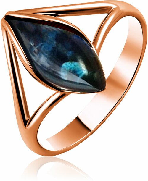 Кольцо Diamant online, золото, 585 проба, янтарь, размер 17, оранжевый