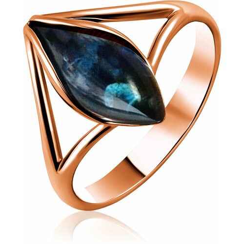 фото Золотое кольцо дарвин 910250023ba-бир с янтарём diamant-online