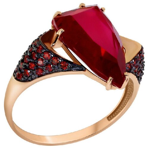Кольцо Maskom, красное золото, 585 проба, корунд, размер 19.5, золотой, красный кольцо maskom морские глубины