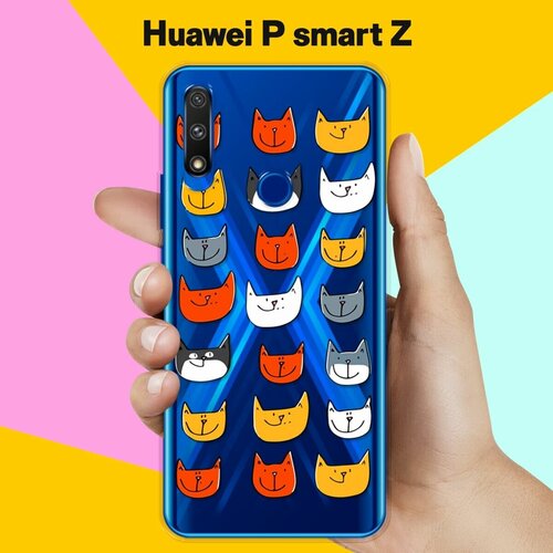 Силиконовый чехол Узор из котов на Huawei P smart Z силиконовый чехол узор из сердец на huawei p smart z