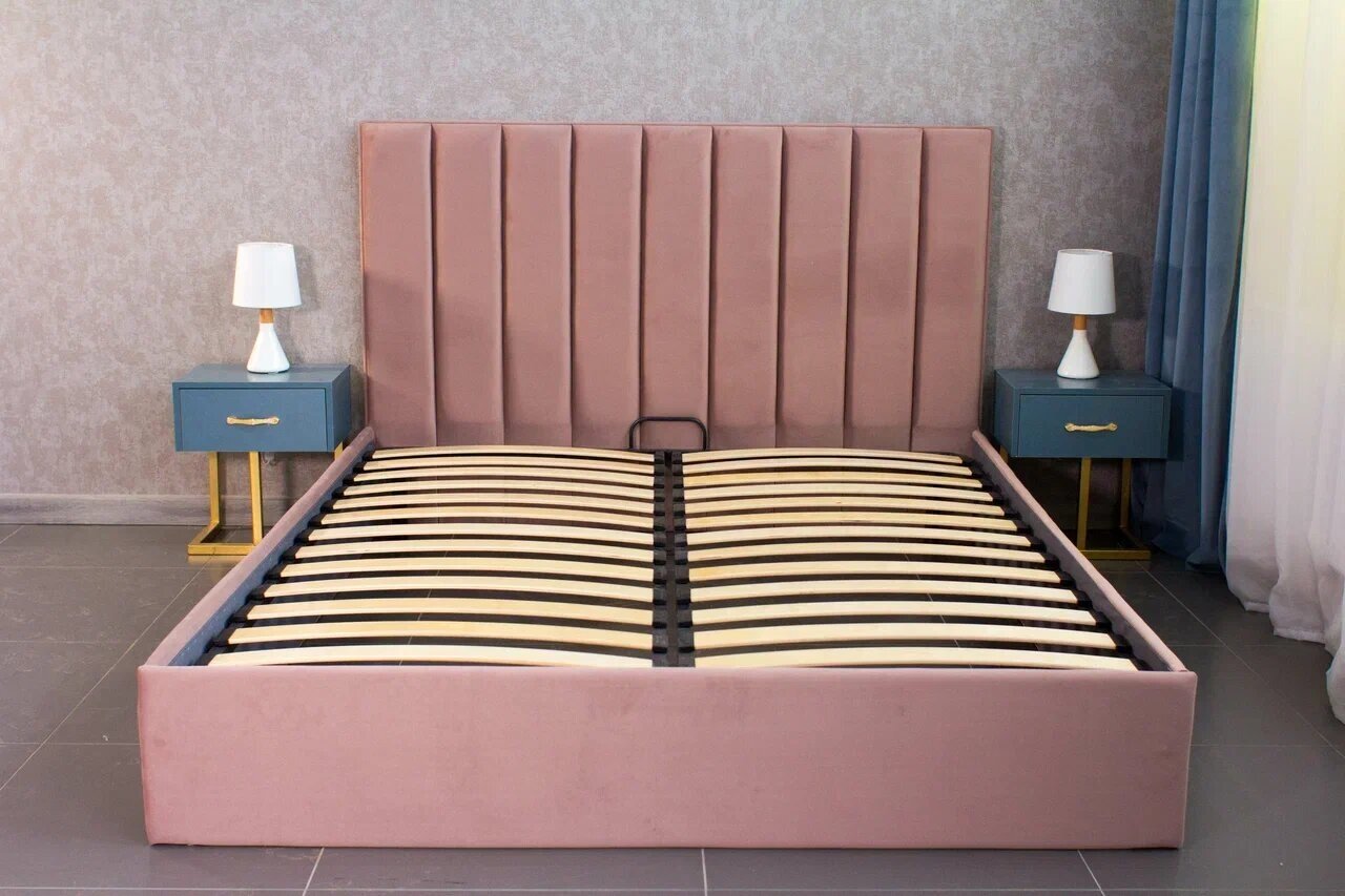 VIERO Кровать Бриз мягкое изголовье с размером спального места 160*200 с ортопедическим основанием, без подъемного механизма