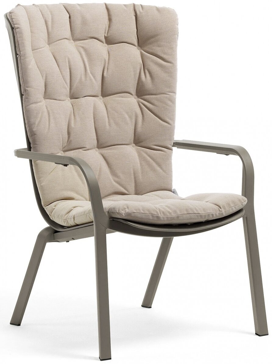 Лаунж-кресло с подушкой Nardi Folio, тортора, бежевый