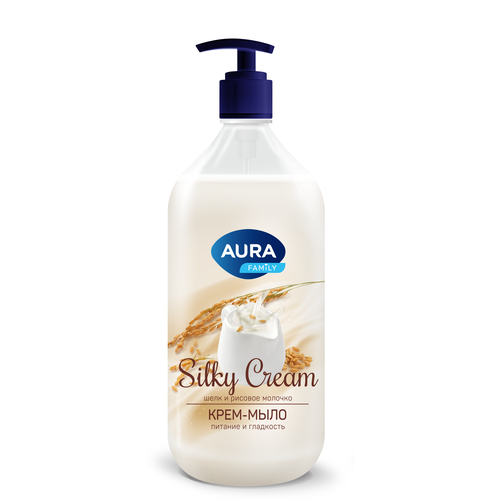 Крем-мыло AURA Silky Cream Шелк и рисовое молочко 1000мл 4752171017320