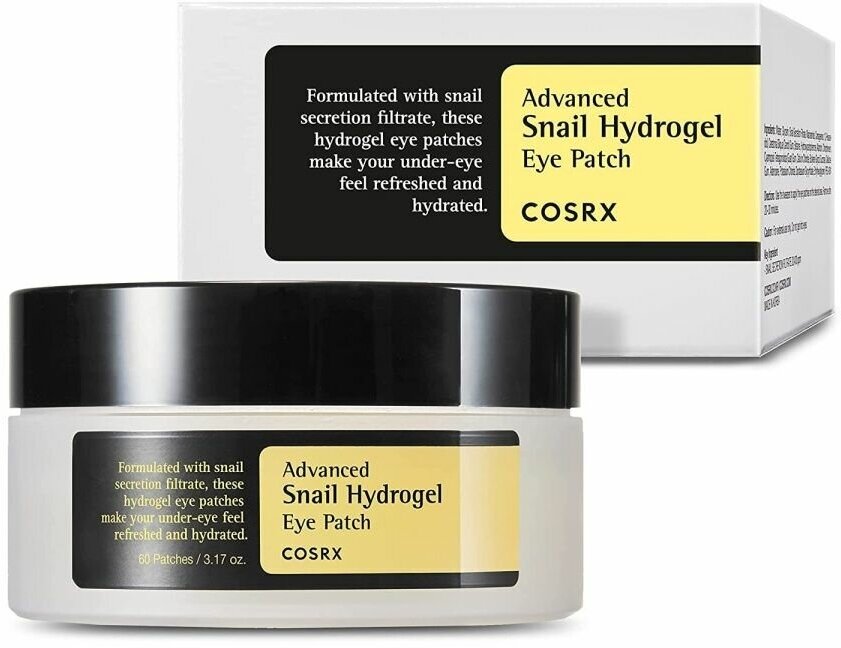 COSRX Advanced Snail Hydrogel Eye Patch (Гидрогелевые патчи для глаз с муцином улитки) - 60 шт, Корея