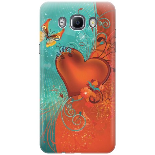 фото Cиликоновый чехол на samsung galaxy j7 (2016) / самсунг джей 7 2016 с принтом "сердце и бабочка" gosso