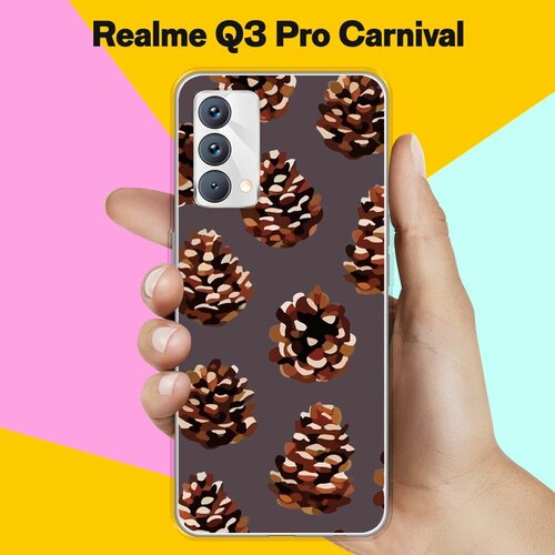 Силиконовый чехол на realme Q3 Pro Carnival Edition Шишки / для Реалми Ку 3 Про Карнивал силиконовый чехол на realme q3 pro carnival edition новогодний узор для реалми ку 3 про карнивал