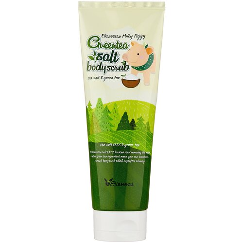 скраб для тела elizavecca milky piggy greentea salt body scrub 300 гр Elizavecca Скраб для тела Milky Piggy Greentea salt, 300 мл, 300 г