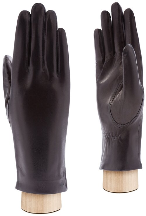 Перчатки ELEGANZZA зимние, натуральная кожа, подкладка, размер 7, черный