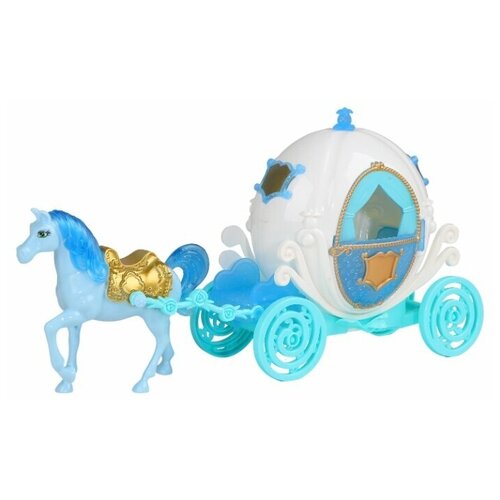 фото Игровой набор для детей. карета с лошадкой, тм "amore bello", световые и звуковые эффекты, батарейки в комплекте, цвет белый