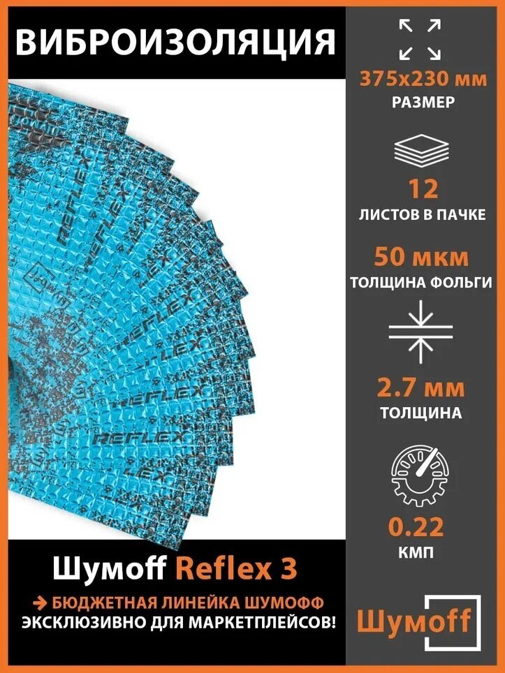 Виброизоляция Шумофф Reflex 3 (2.7 мм) 12 листов