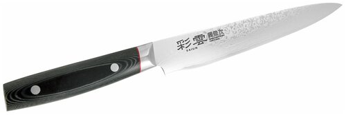 Набор ножей Kanetsugu Saiun damascus, лезвие: 21 см, черный
