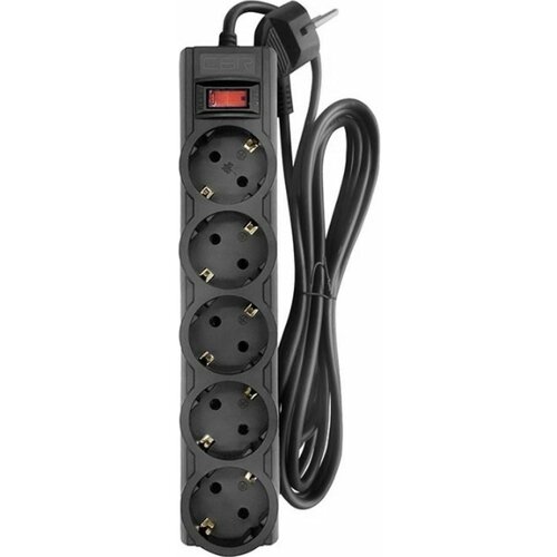 Сетевой фильтр CBR 5 Sockets 3m CSF 2505-3.0 Black PC