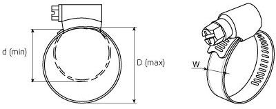 фото Хомуты червячные из оцинкованной стали PL-9/W1 (Ø 150-170 мм) {68997} 1 шт