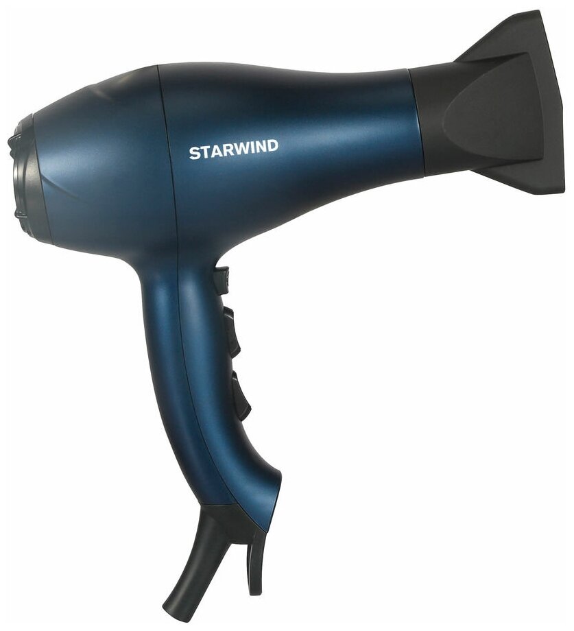 Фен StarWind SHD 6062, дорожный, 1800Вт, черный и синий