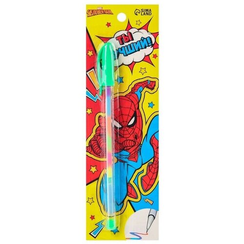 Ручка шариковая, многоцветная, Человек-паук многоцветная шариковая ручка animal