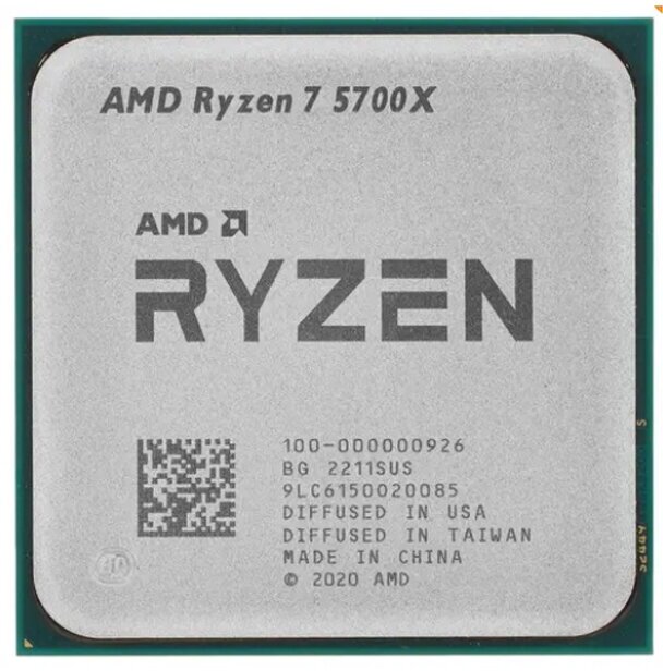 Процессор AMD Ryzen 7 5700X, сокет AM4, игровой, 8 ядер, 3400МГц, OEM — фото 1