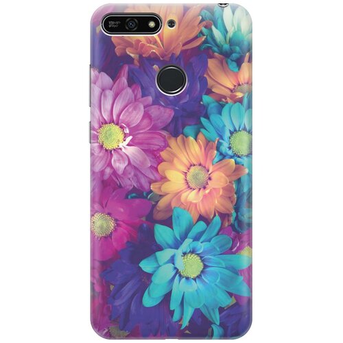 фото Gosso ультратонкий силиконовый чехол-накладка для huawei y6 prime (2018) / honor 7c / honor 7a pro с принтом "много цветов"