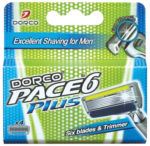 Сменные кассеты Dorco Pace 6 Plus, 4 шт.