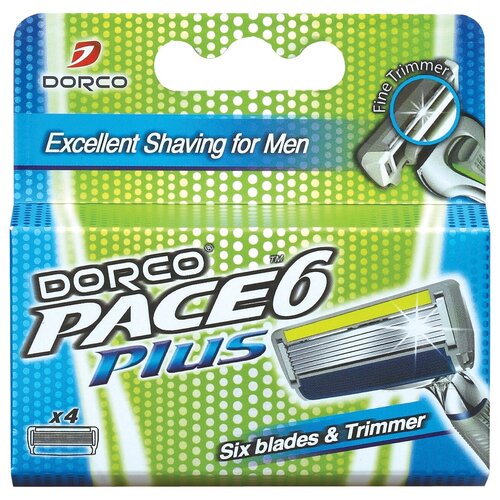 Сменные кассеты Dorco Pace 6 Plus, 4 шт. сменные кассеты dorco с 3 лезвиями для бритвенного станка pace 3 cross 4 шт