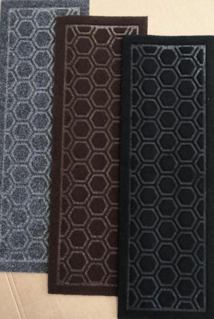 Ковровая накладка на ступень, коврик для лестницы 25x75 см, влаговпитывающий, велюровый, цвет серый, упаковка из 5 штук - фотография № 7