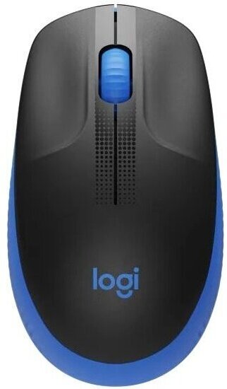 Мышь беспроводная Logitech M190, 1000dpi, Wireless/USB, Черный/Синий, 910-005925 - фото №1