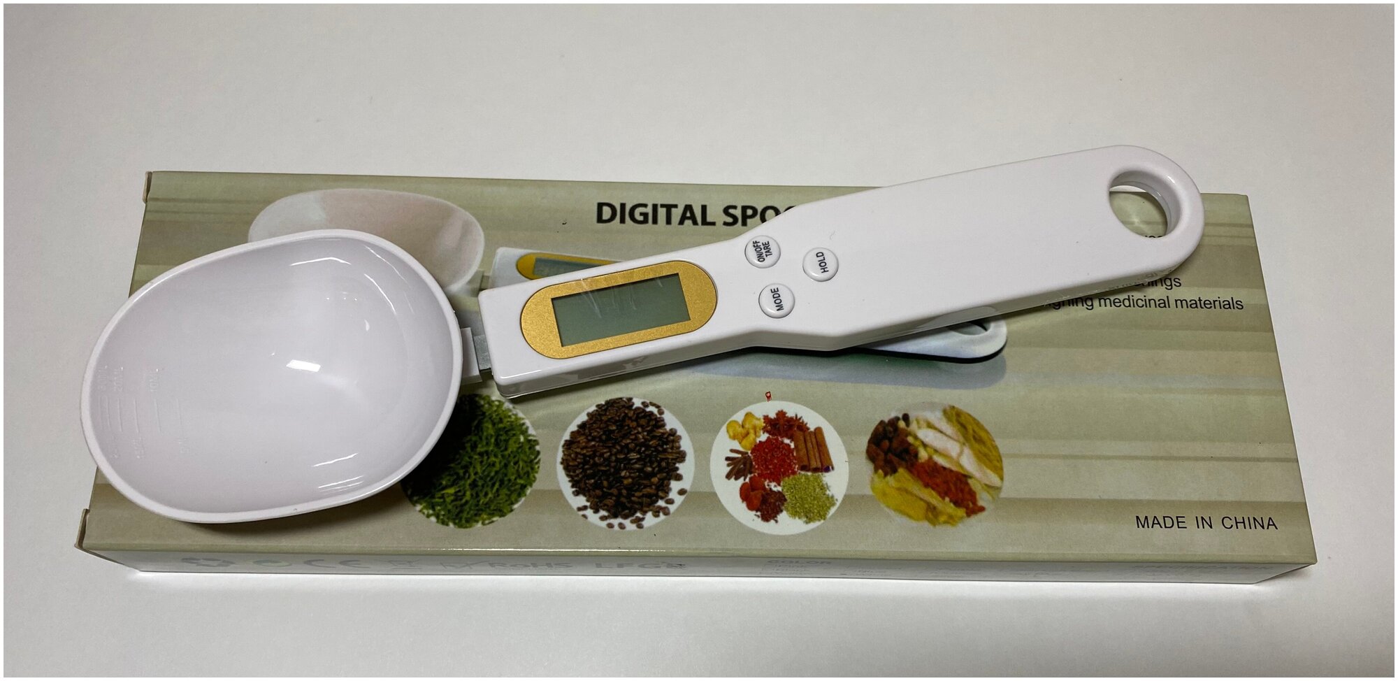 Кухонные электронные весы -ложка LCD дисплеем.(батарейка в комплекте).