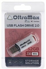 Флешка 230, 32 Гб, USB20, чт до 15 Мб/с, зап до 8 Мб/с, белая