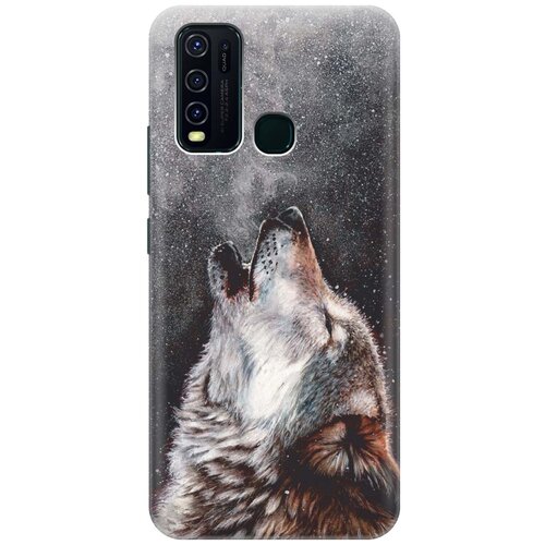 фото Cиликоновый чехол на vivo y30 / виво у30 с принтом "морозный волк" gosso