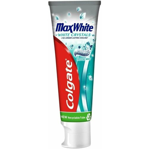 Зубная паста Colgate Max White White Crystals 75 мл (Из Финляндии) зубная паста dentífrico max white crystals colgate 75 ml