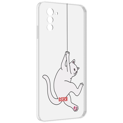 Чехол MyPads котяра-на-веревке для UleFone Note 12 / Note 12P задняя-панель-накладка-бампер