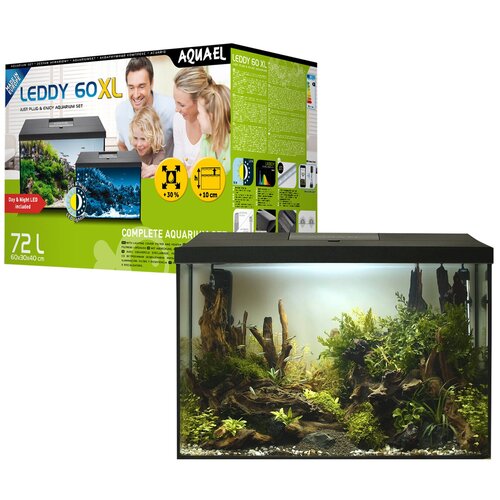 Аквариум AQUAEL LEDDY SET DAY & NIGHT XL 2.0 60 черный (72 л)