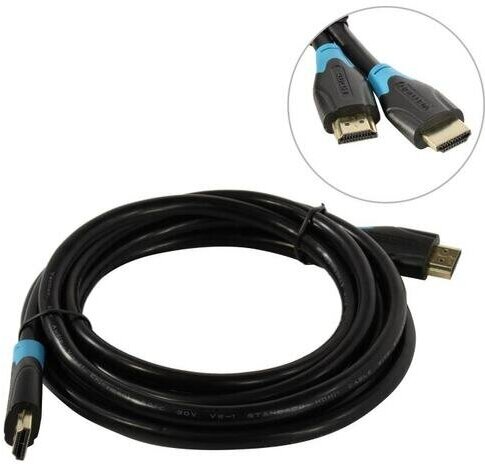 Кабель Vention HDMI High speed v2.0 with Ethernet 19M/19M - 2м Кабель Vention HDMI(m)/HDMI(m) - 2 м (AACBH) - фото №2
