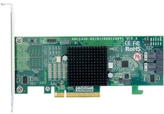 Контроллер Areca ARC-1330-8i PCIe 3.0 x8 LP, SAS/SATA 12G, HBA, 8port (2*int SFF8643), RTL (ARC-1330-8i)