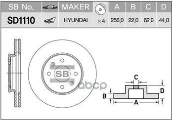 Диск Тормозной Передний Sangsin Brake Sd1110 Sangsin brake арт. SD1110