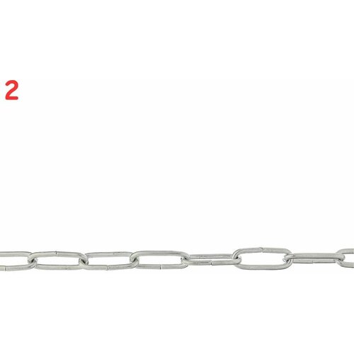 Цепь длиннозвенная оцинкованная d3 мм DIN 763 (5 м) (2 шт.)