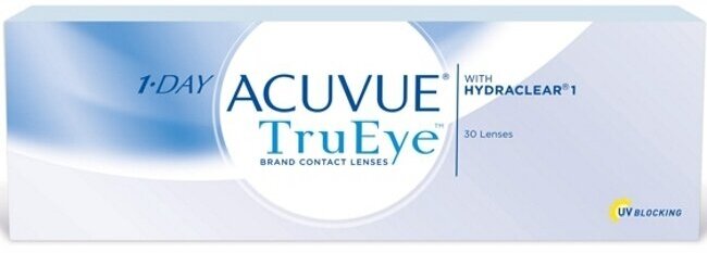 Контактные линзы ACUVUE 1-Day TruEye (30 линз) -8.00 R 8.5, однодневные, прозрачные