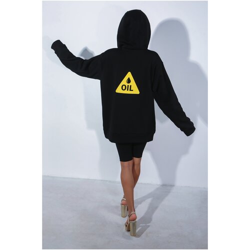 фото Худи женское утеплённое нефть, размер oversize x, цвет чёрный dnk